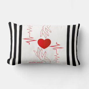 "You Are Mine" Heartbeat Design Lumbar Cushion