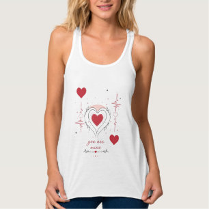 You Are Mine Minimalist Heart Line Art Singlet