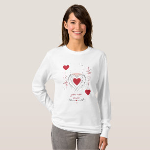 You Are Mine Minimalist Heart Line Art T-Shirt