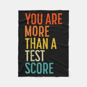 You Are More Than A Test Score Vintage Teacher Tes Fleece Blanket