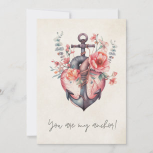 You Are My Anchor Happy Valentine's  Holiday Card