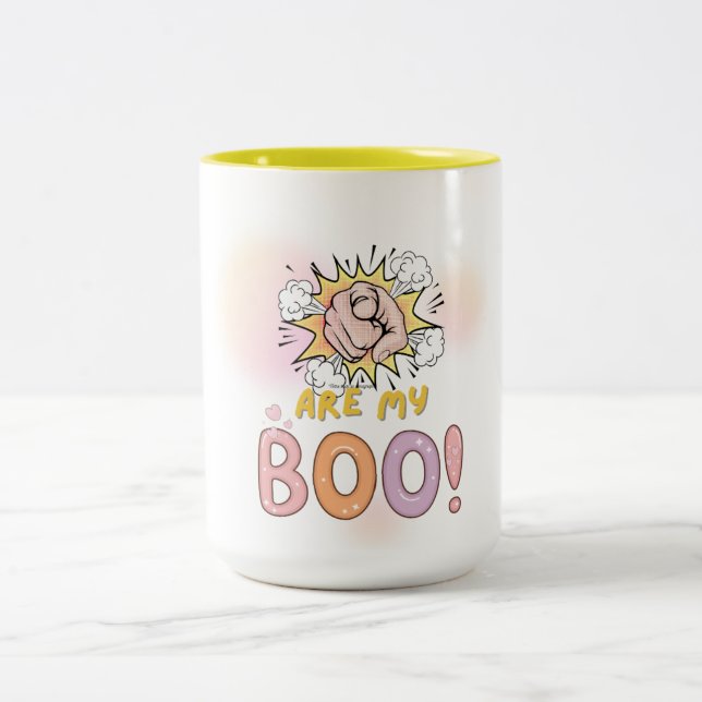 You Are My Boo – Cute Ghost Hallo Two-Tone Coffee Mug (Center)