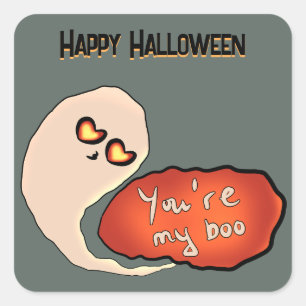 You are my Boo Cute Halloween Square Sticker