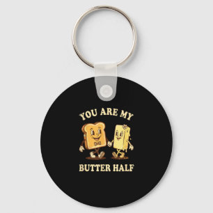 You Are My Butter Half Retro Toast Bread Couple Va Key Ring