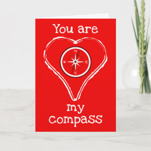 You are my compass love message holiday card
