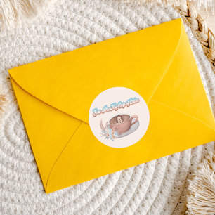 You Are My Cup of Calm Boho Latte Classic Round Sticker