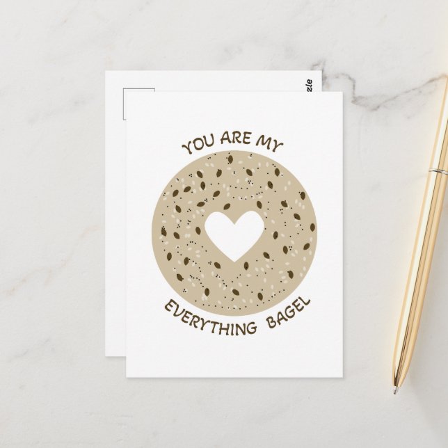 You are my everything bagel - Funny Valentine Card (Front/Back In Situ)