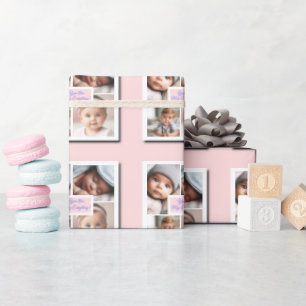 You Are My Everything Photo Collage on Pink Wrapping Paper