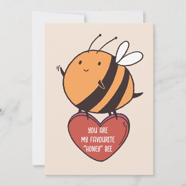 YOU ARE MY FAVORITE HONEY BEE HOLIDAY CARD (Front)
