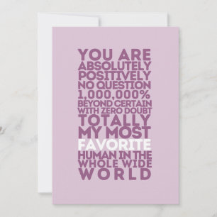 You Are My Favourite Human Orchid Thank You Card