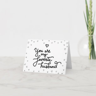 You Are My Favourite Husband Cute Hearts Valentine Holiday Card