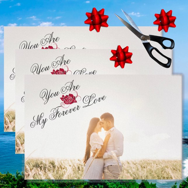 “You Are My Forever Love” Red Rose Elegant Photo Tissue Paper (Creator Uploaded)
