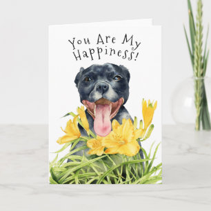 You Are My Happiness Pit Bull Dog Birthday Card