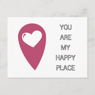 You are my happy place postcard
