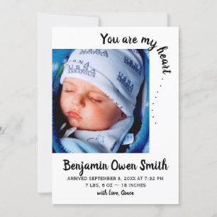 You are my heart . . . Birth Announcement