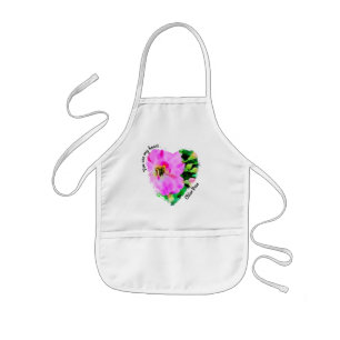 You are my heart . . .Purple Pink Summer Roses Kids Apron