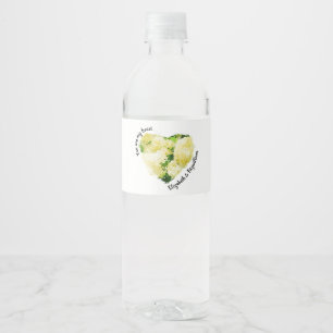 You are my heart . . . White Annabelle Hydrangeas Water Bottle Label