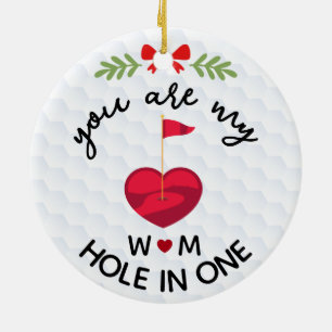 You Are My Hole in One Custom Initials Romantic Ceramic Tree Decoration