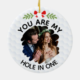 You Are My Hole in One Romantic With Custom Photo Ceramic Tree Decoration