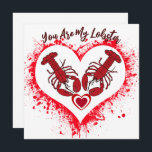 You Are My Lobster Funny Love Anniversary Card<br><div class="desc">Celebrate your one-of-a-kind love with this funny and romantic "You Are My Lobster" anniversary card, perfect for your husband, wife, boyfriend, or girlfriend. This cute lobster card is ideal for engagement, an anniversary, or just to say “I love you.” Featuring a charming lobster design with heartfelt words, it’s a sweet...</div>