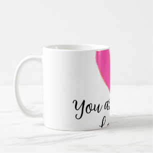 you are my love pink red heart watercolor kidretro coffee mug