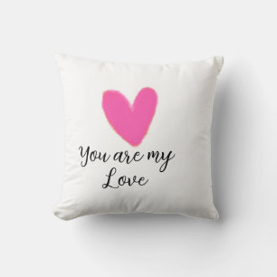you are my love pink red heart watercolor kidretro cushion