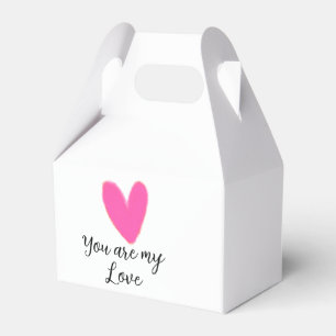you are my love pink red heart watercolor kidretro favour box