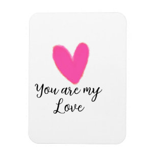 you are my love pink red heart watercolor kidretro magnet