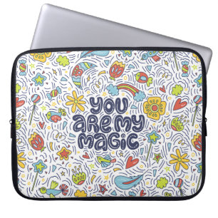 You are my magic. Lettering quote about magic with Laptop Sleeve