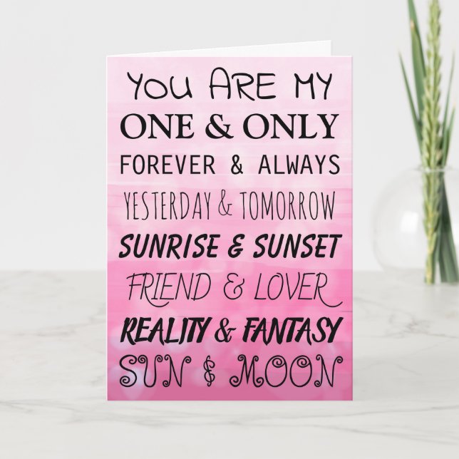 You are my One & Only | Romantic Card (Front)