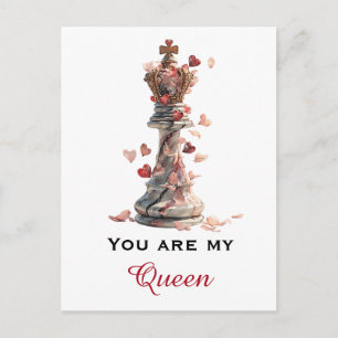 You Are My Queen Chess Art Postcard