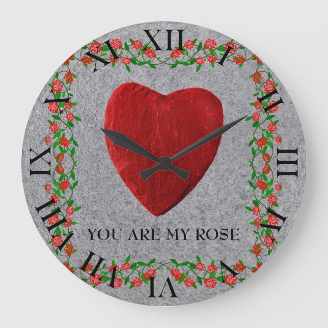 You are my rose large clock (Front)