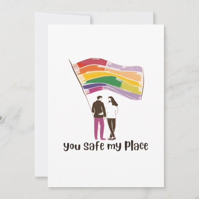 You Are My Safe Place – LGBTQ Pride Love Sticker Invitation (Front)