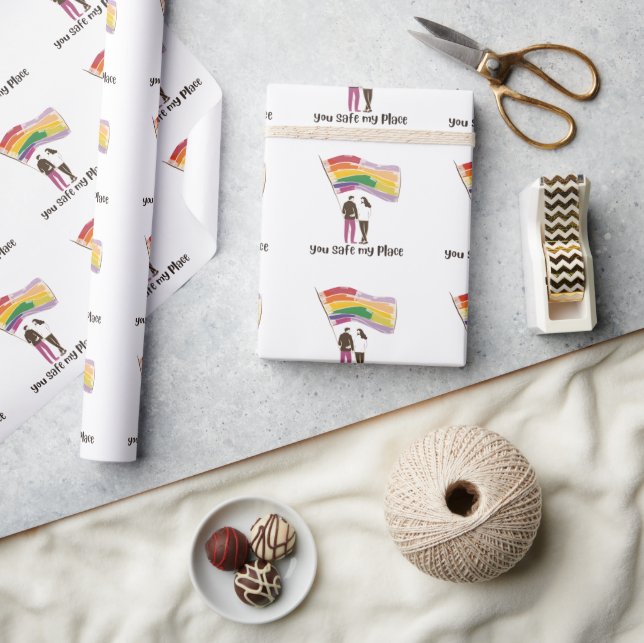 You Are My Safe Place – LGBTQ Pride Love Sticker Wrapping Paper (Crafts)