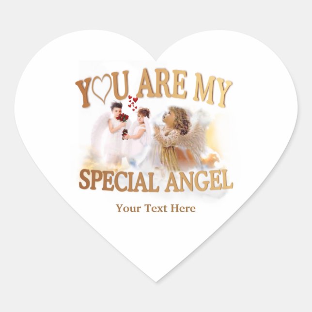 You Are My Special Angel – Customise It! Heart Sticker (Front)