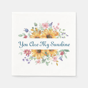 You Are My Sunshine and Sunflower Quote Napkin