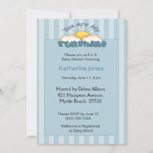 You Are My Sunshine Baby Shower Invitation