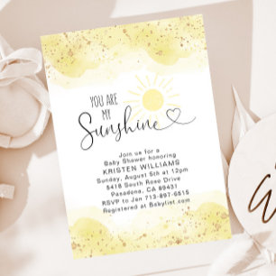 You Are My Sunshine Baby Shower Invitation
