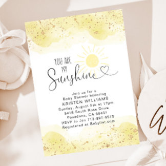 You Are My Sunshine Baby Shower Invitation