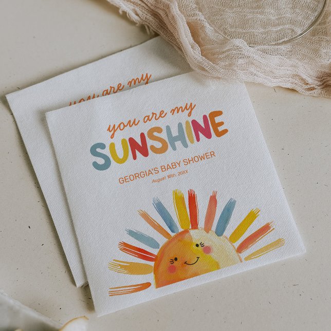 You Are My Sunshine Baby Shower Napkin (Creator Uploaded)