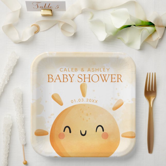 You Are My Sunshine Baby Shower Paper Plates (Wedding)