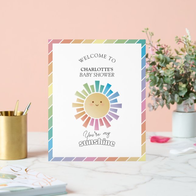 You Are My Sunshine Baby Shower Welcome Acrylic Sign (Wedding)