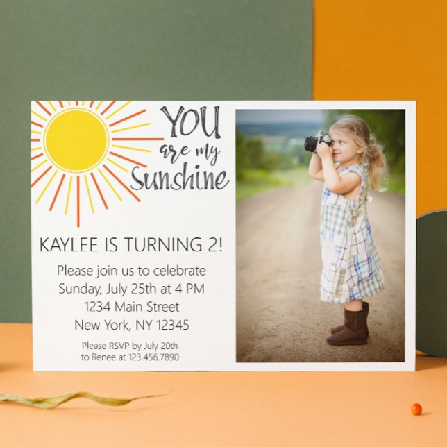 You are My Sunshine Birthday Invitation w picture (Creator Uploaded)