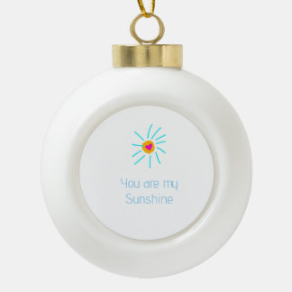 you are my sunshine blue orange sun heart kids nam ceramic ball christmas ornament