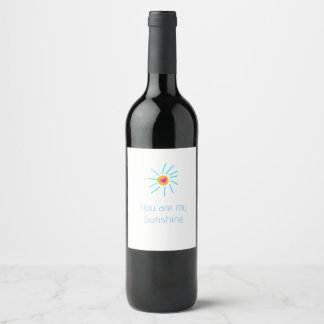 you are my sunshine blue orange sun heart kids nam wine label