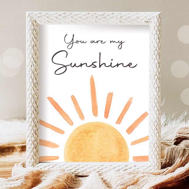 You Are My Sunshine Boho Little Sunshine Birthday Poster (Creator Uploaded)