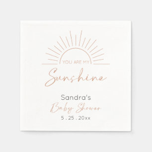 You Are My Sunshine Boho Modern Baby Shower Napkin