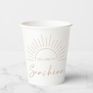You Are My Sunshine Boho Modern Baby Shower Paper Cups