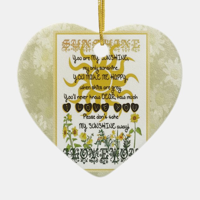 You are my sunshine ceramic tree decoration (Front)