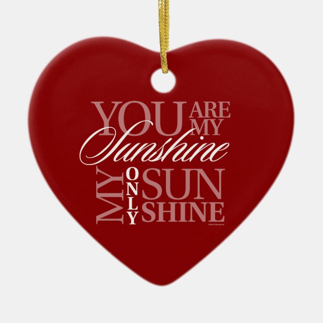 You Are My Sunshine Ceramic Tree Decoration (Front)